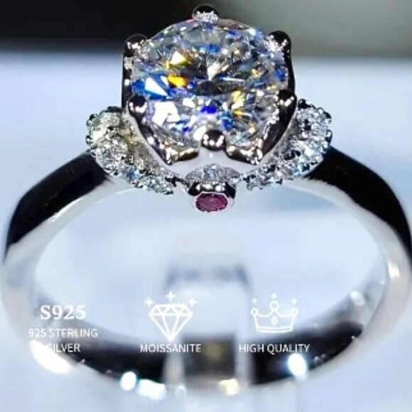 Eternals Earth Jewelry - Eternals Earth 1.0 Carat Moissanite 925 Sterling Silver Ring Women Size 8